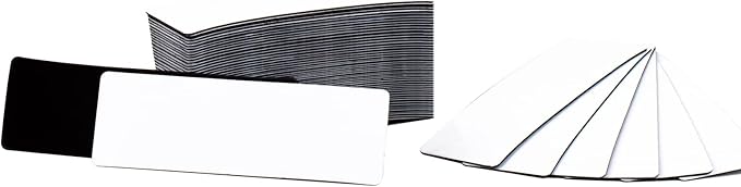 OQUYDEA 40-Pack Dry Erase Magnetic Labels - Waterproof, Eco-Friendly, Reusable Name Tags for Classroom, Office, Cabinet, Whiteboard, Fridge & More (White, 1x3 inches)…