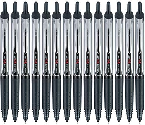 PILOT Precise V5 RT Pens, Extra Fine Point (0.5mm) Black, 14-Pack
