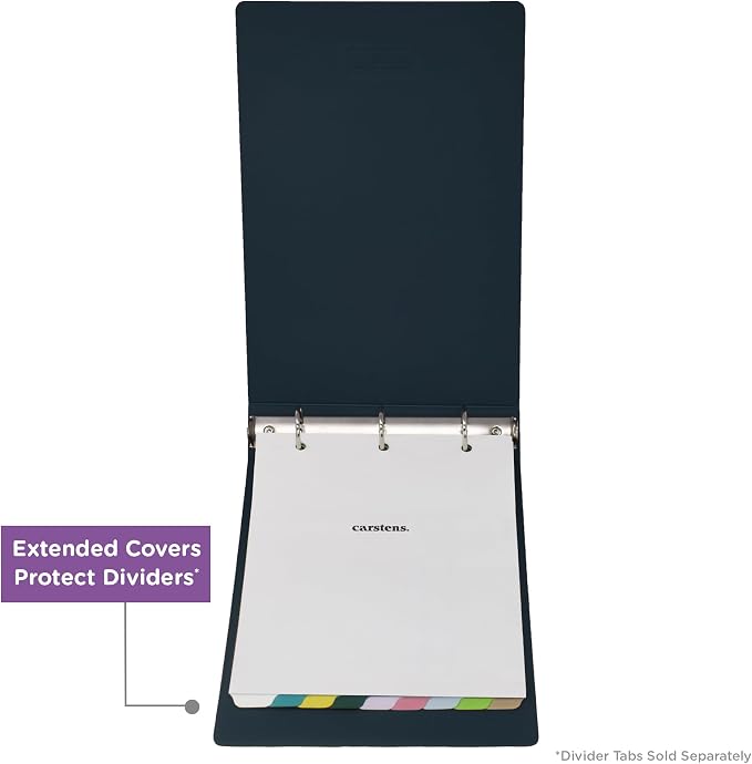 Carstens 2-Inch Heavy Duty 3-Ring Binder - Top Opening, Navy Blue, Durable Plastic, No-Gap Rings, Waterproof Cover, No Pockets, Holds 300 US Letter Sheets, BPA-Free, Made in USA (2879-3R), Case of 16