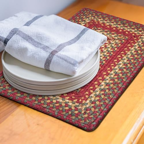 Homespice Cider Barn Jute Braided Table Mats, Rect 10x15 Set of 4