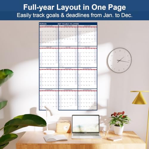 2027 Wall Calendar 32" x 48" Wet & Dry Erase 12 Months Calendar for Wall