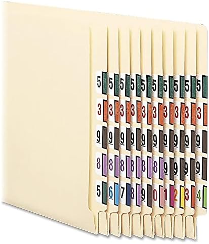 Smead BCCRN Bar-Style Color-Coded Numeric Label, 6, Label Roll, Blue, 500 Labels per Roll (67376)