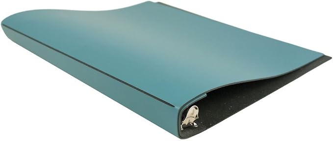 JAM PAPER Italian Leather 0.75 inch Binder - Turquoise 3 Ring Binder - Sold Individually