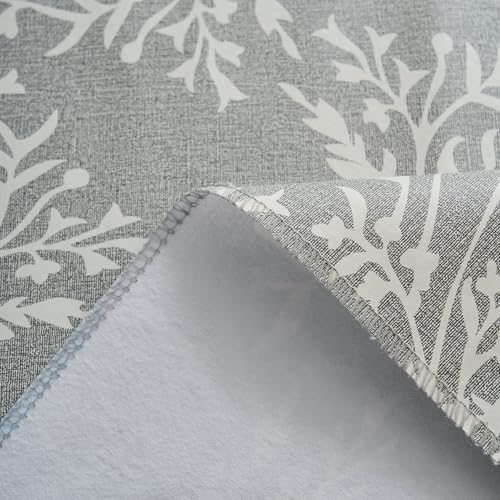 LIBERECOO Vinyl Tablecloth with Flannel Backing –Indigo Botanical Charm, Waterproof, Wipeable, Durable Table Cover – 4 Colors