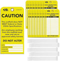 BearTOOLS Scaffold Tags Safety Inspection Kit with Cable Ties - Caution Scaffold Status Warning Sign - Laminated 3 x 6 in, Pack of 25 - Weatherproof, Tear-Resistant - Yellow Tags