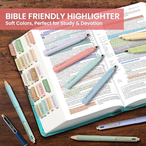 Taja 24 Pack Bible Highlighters and Pens Set, No Bleed and Quick-Drying