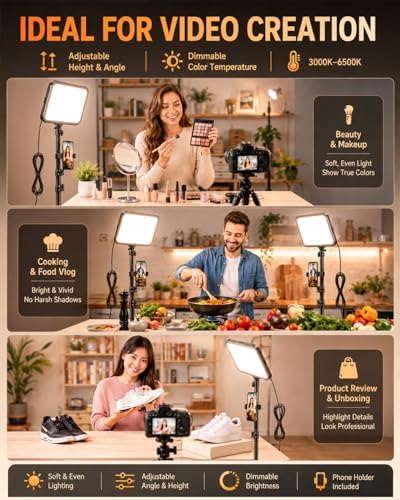 Torjim 12 Inch Video Light Kit for Creators | 30W High Brightness