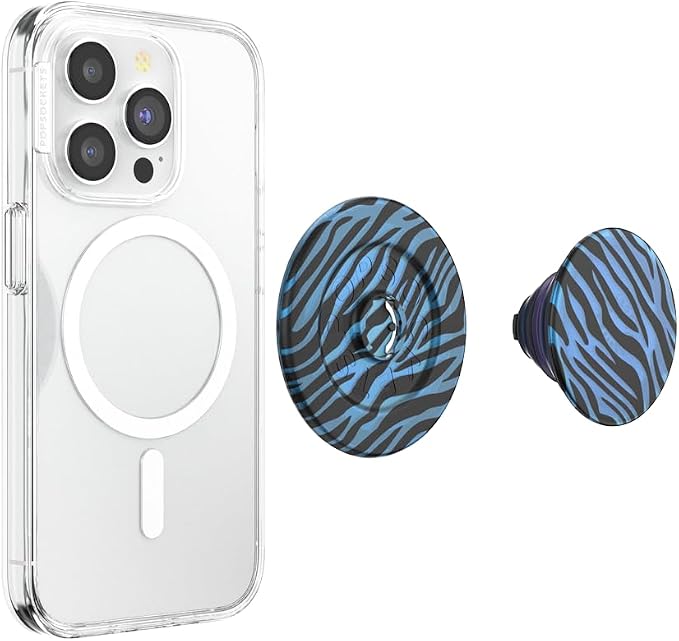 PopSockets Phone Grip for MagSafe, Magnetic Holder- Zed | Removable, For Kindle / Android / iPhone, With Magnet, Blue