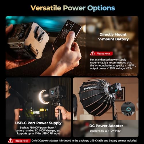 SmallRig RC 100B COB Video Light, Portable 100W Continuous Studio Light