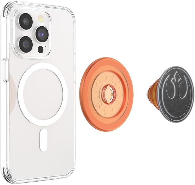 PopSockets Phone Grip for MagSafe, Magnetic Holder- Rebel Symbol | Removable, For Kindle / Android / iPhone, With Magnet, Star Wars, Grogu, Men, Boys