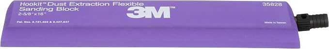 3M Hookit Dust Extraction Flexible Sanding Block, 35828, 406 mm x 67 mm | 1 Sanding Block, Lightweight, Flat, Restore contours and bodylines