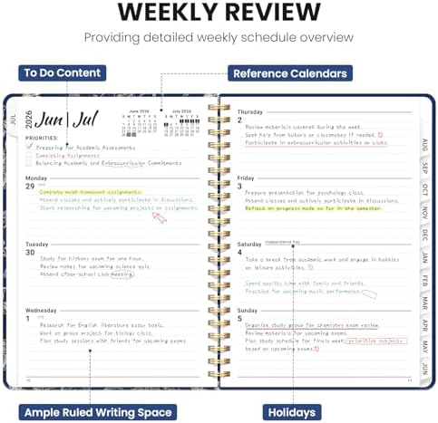 ZOTIA Planner 2026-2027 Weekly & Monthly Calendar Planner Jul 2026-Jun 2027