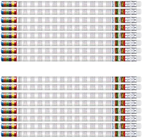 Tenceur 100 Pcs Multiplication Tables Motivational Pencils with Erasers Bulk 7.3 Inches Student Incentives Recognition Education Award Prize for Teacher School Classroom Reward Supplies