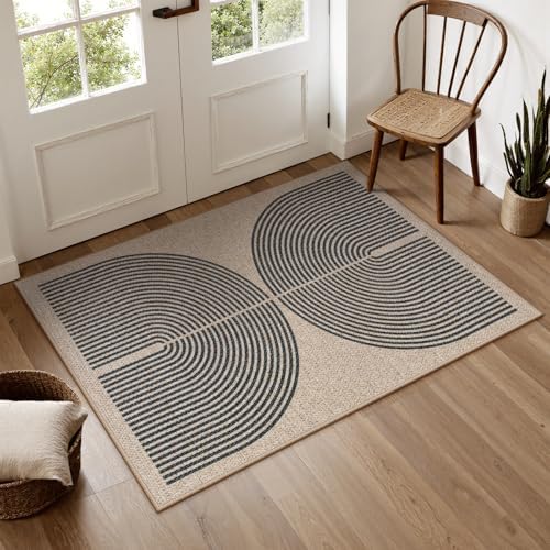 Lahome Rainbow Easy Jute Rug,32"x48" Indoor Outdoor Front Door Mat Non Slip