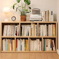 Lumber Organizer Shelf 3/4 Shelves, Lateral Filing or Vertical, Closed Back Floor-Standing Bookshelf Rack Bookcase Cabinet Tiered Shelf Grid Storage Unit Natural 47.2" L x 9.4" W x 23.6" H