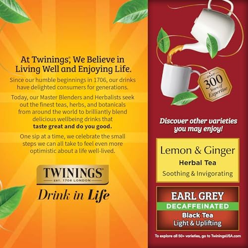 Twinings Decaffeinated Chai Spiced Black Tea Bags, 100 CT Box (1 Pack)