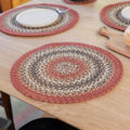 Homespice Chester Braided Placemats Ideal as Table Mats, Round 15" Set of 2
