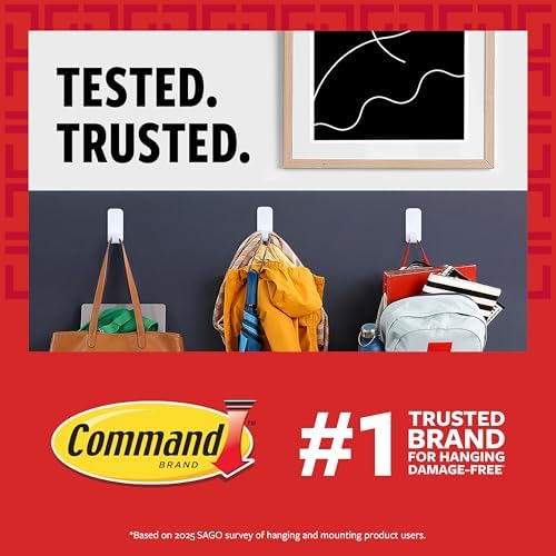 Command Large Bronze Double Hooks, 2 Hooks, 2 Strips