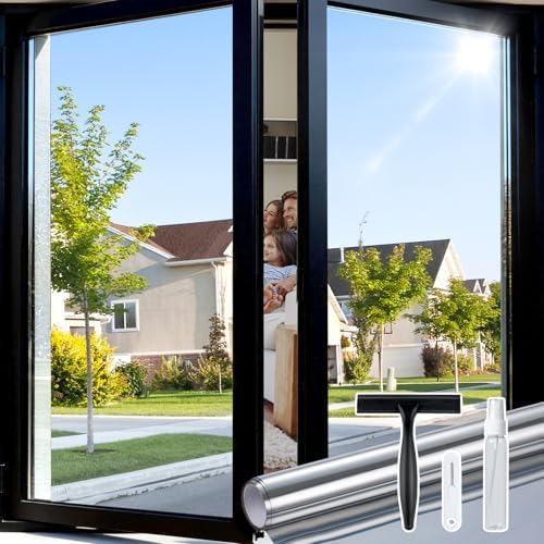 rabbitgoo Window Tint, One Way Privacy Film, Silver, 17.5" x 78.7"