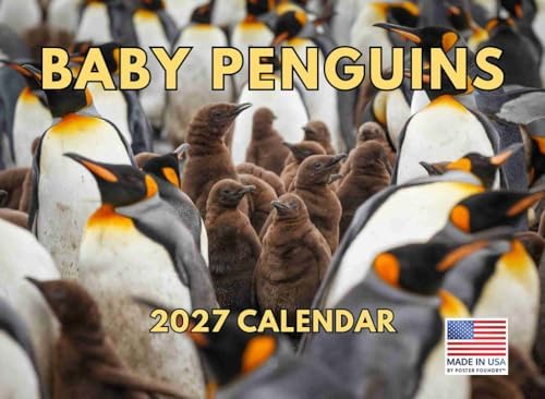 Baby Penguin Calendar 2027 Monthly Wall Calender 12 Month