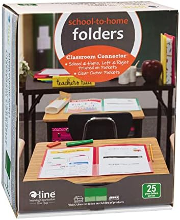 C-Line Classroom Connector School-to-Home Folders, Green, 25 per Box (32003) (Pack of 6)