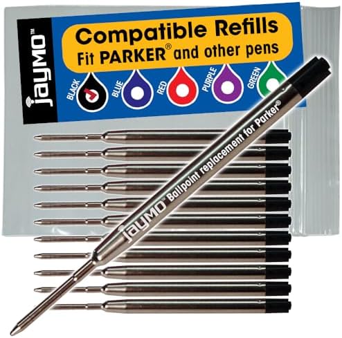 Replacement for Parker 1950369 - G2 Ballpoint Pen Refill - 12 Black
