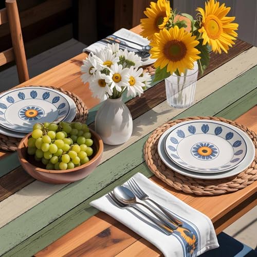 Green Brown Wood Grain Table Runner Dresser Scarf 13 x 36 Inch Vintage Mottled Board Striped Farm Table Runners Non-Slip Heat Resistant Kitchen Dining Table Decor for Home Holidays Indoor Outdoor
