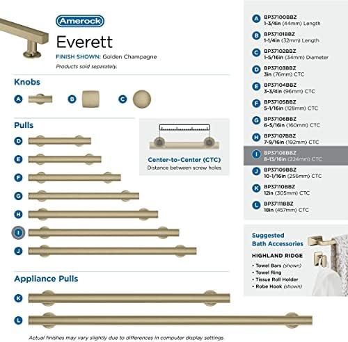 Amerock 8-13/16" Everett Golden Champagne Drawer Pull