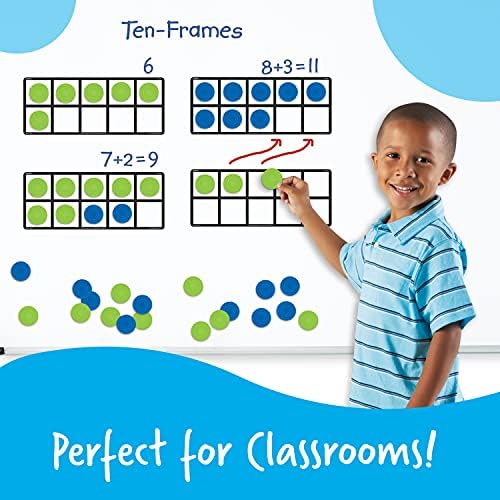 Learning Resources Giant Magnetic Ten Frame Set - Math Manipulatives, Teacher Supplies, Back to School, Ages 5+