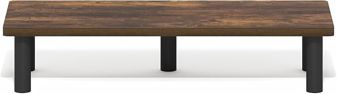 Furinno Turn-N-Tube Monitor Stand Riser, 23.6" Wide Rectangle Monitor Riser, Laptop Stand for Desk, Office Desk Accessories, Desktop Organizers and Accessories, Toolless Assembly, Amber Pine