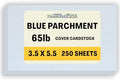 250 Blue Parchment 65lb Cover Weight Paper - 3.5" X 5.5" (3.5X5.5 Inches) USPS Standard Postcard Card Size - Printable Cardstock Colored Sheets Old Parchment Semblance