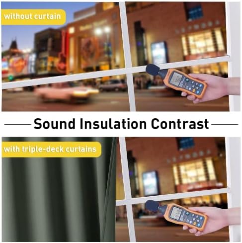 NICETOWN Sound Barrier 100% Blackout Divider Curtains 84", Noise, Heat and Cold Blocking Drapes with Felt Fabric Lining for Nursery/Daytime Sleep/Bedroom (Dark Dallard, 2 PCs, 52" Wide)