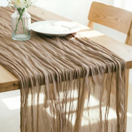 Nude Cheesecloth Table Runner Fall Boho Wedding Birthday Home Decor