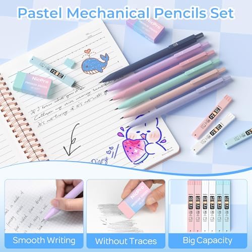 Nicpro 50PCS Cute Spiral Notebook Stationary Set For Women