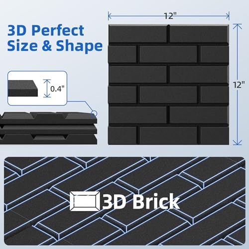 22 Pack Acoustic Panels with Self Adhesive Sound Proof Foam Panels for Wall