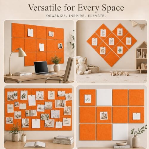 Felt Bulletin Board Tiles, Large Cork Board Alternative,24 x 36 in
