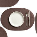 AHHFSMEI Placemats Set of 4 for Dining Table Washable Woven Non-Slip 18x12 inches Placemat Heat-Resistant Durable Table Mats for Dining Table Easy to Clean (Oval Brown, 4)