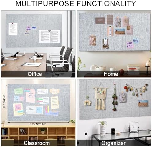 15 Pack Felt Bulletin Board Tiles (12x12 Inch) Self Adhesive Cork Board Alternative for Walls with 30 Push Pins Decorative Acoustic Panels & Pin Board for Home Office, Classroom, Vision Board Decor