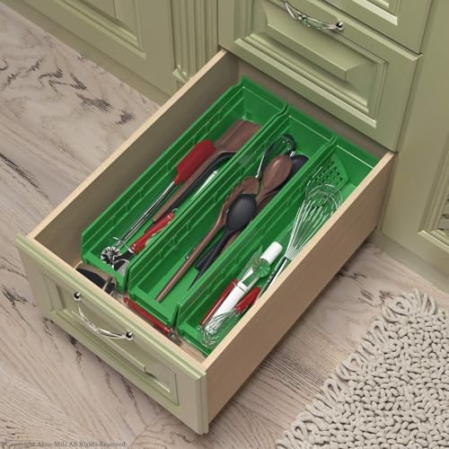 Akro-Mils 30128 Heavy Duty Plastic Shelf Bins, 18"x 4"x 4", Red, 12-Pack