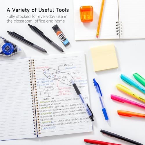 Shuttle Art 71 Pack School Supplies Kit, Back to School Supplies for Teachers, Middle High Schools, College School Supply with Highlighters, Pencils, Gel Pens, Dry Erase Markers, Felt Tip Pens, Glue