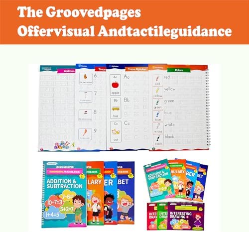 3D Magic Grooved Writing Practice for Kids - Reusable Handwriting Workbooks for Kids Ages 3-5 5-7, Preschool Learning Activities Tracing Books with Disappearing Ink, Easter Toys Gifts for Boys & Girls