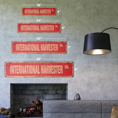 INTERNATIONAL HARVESTER Vintage Aluminum Street Sign rustic metal tin | Indoor/Outdoor | 18" Wide