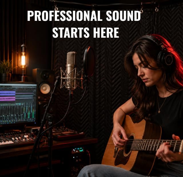Filmcraft Sound Dampening Blanket with Grommets, 72" x 80" Heavy Duty Quilted Acoustic Blanket for Recording Studio, Vocal Booth, Film Set and Stage, Sound Absorbing Lighting Blocker (Single Blanket)