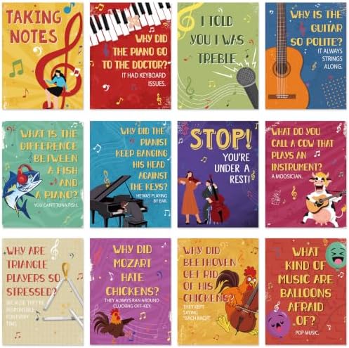 Funrous 12 Pcs Music Posters for Classroom Music Bulletin Board Decoration