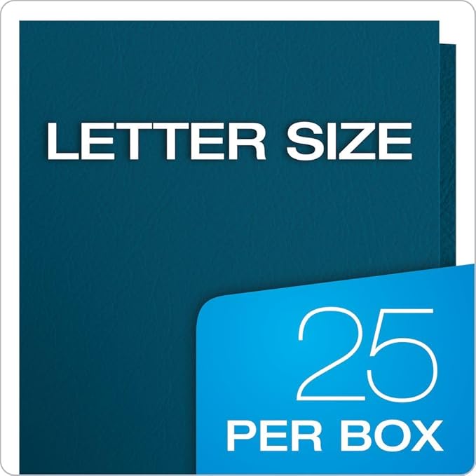 Oxford Twin-Pocket Folders, Textured Paper, Letter Size, Blue, Holds 100 Sheets, (57502EE), 25 Count, (Pack of 5)