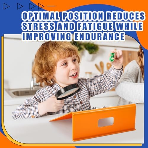 Pasimy 2 Pcs Slant Board Writing 13 x 13 Inch Heavy Duty Slanted Clipboard Sloped Acrylic Large Writing Board to Improve Handwriting Posture Reading Grasp for Back to School Office Supplies(Orange)