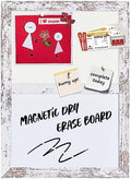 Bulletin Board Whiteboard White Felt Board Combo for Office School Kitchen Bedroom, White Wood Frame,10.2"*14.2",Whiteboard+WH-2636WH