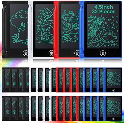 Zhehao 32 Pcs LCD Writing Tablet for Kid Mini Doodle Board,Plain Colors