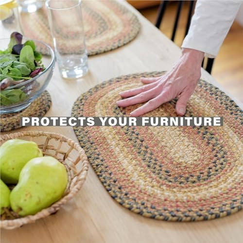 Homespice Russet Jute Braided Table Runner, Oval 8x28 Set of 2