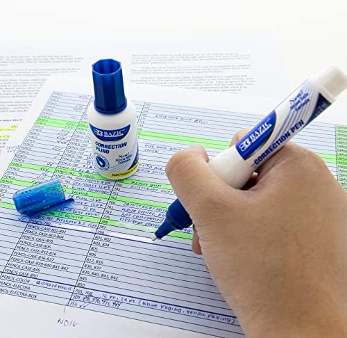 BAZIC Metal Tip Correction Pen & Correction Fluid (2/Pack) (Case of 144)